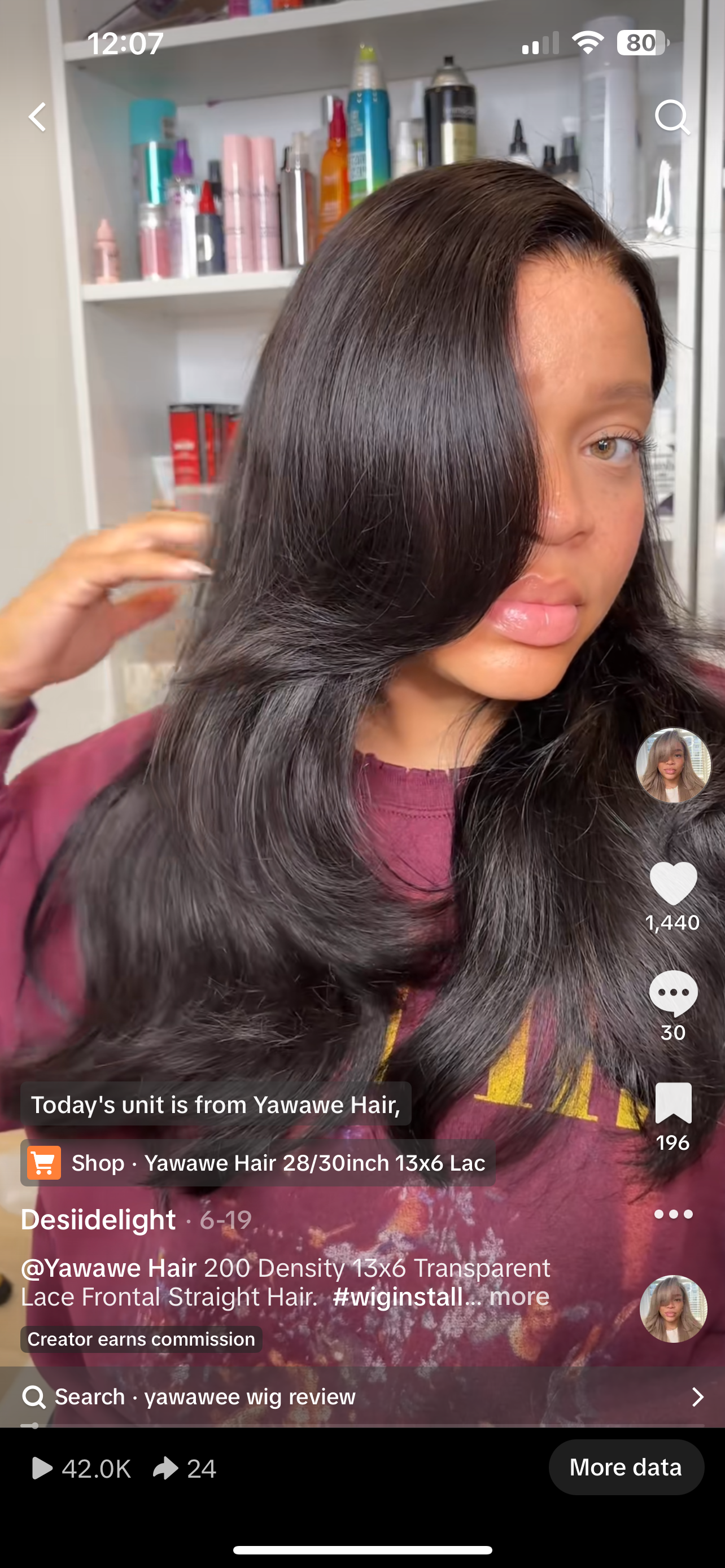 Yawawe 13x6 Hd lace frontal unit 22”
