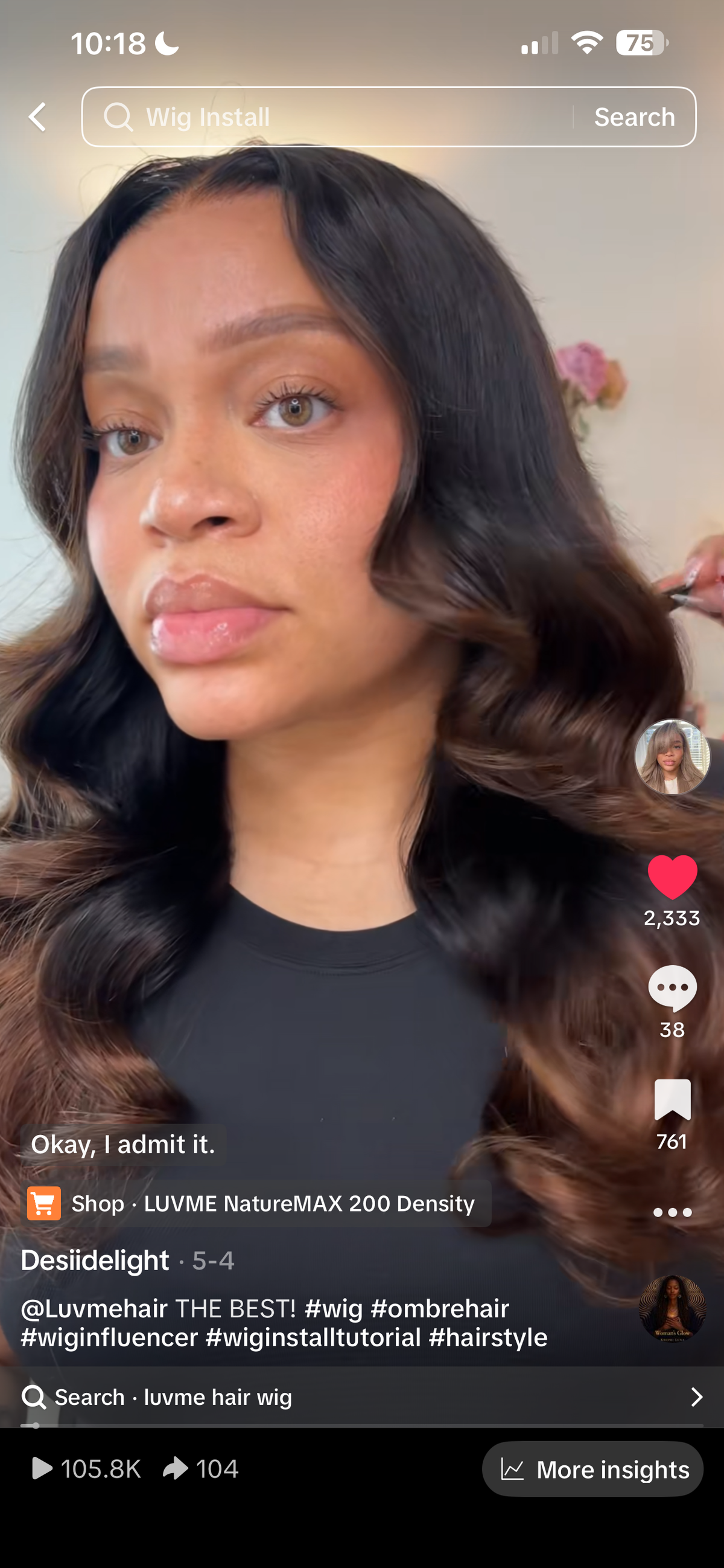 Luv me hair 13x6 HD frontal unit 22”