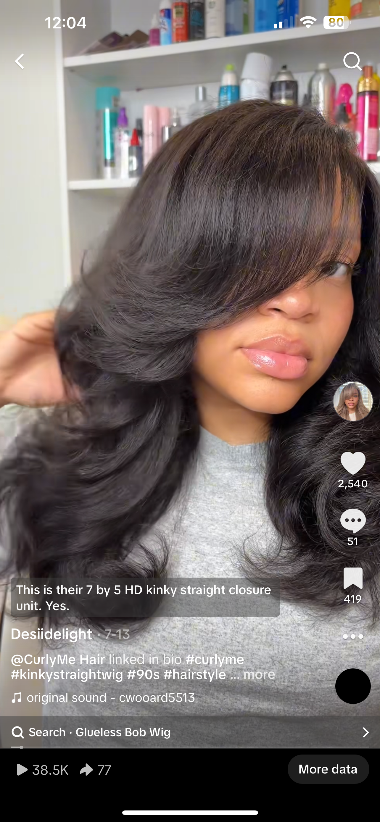 Curly me kinky straight hd closure unit 20” layered