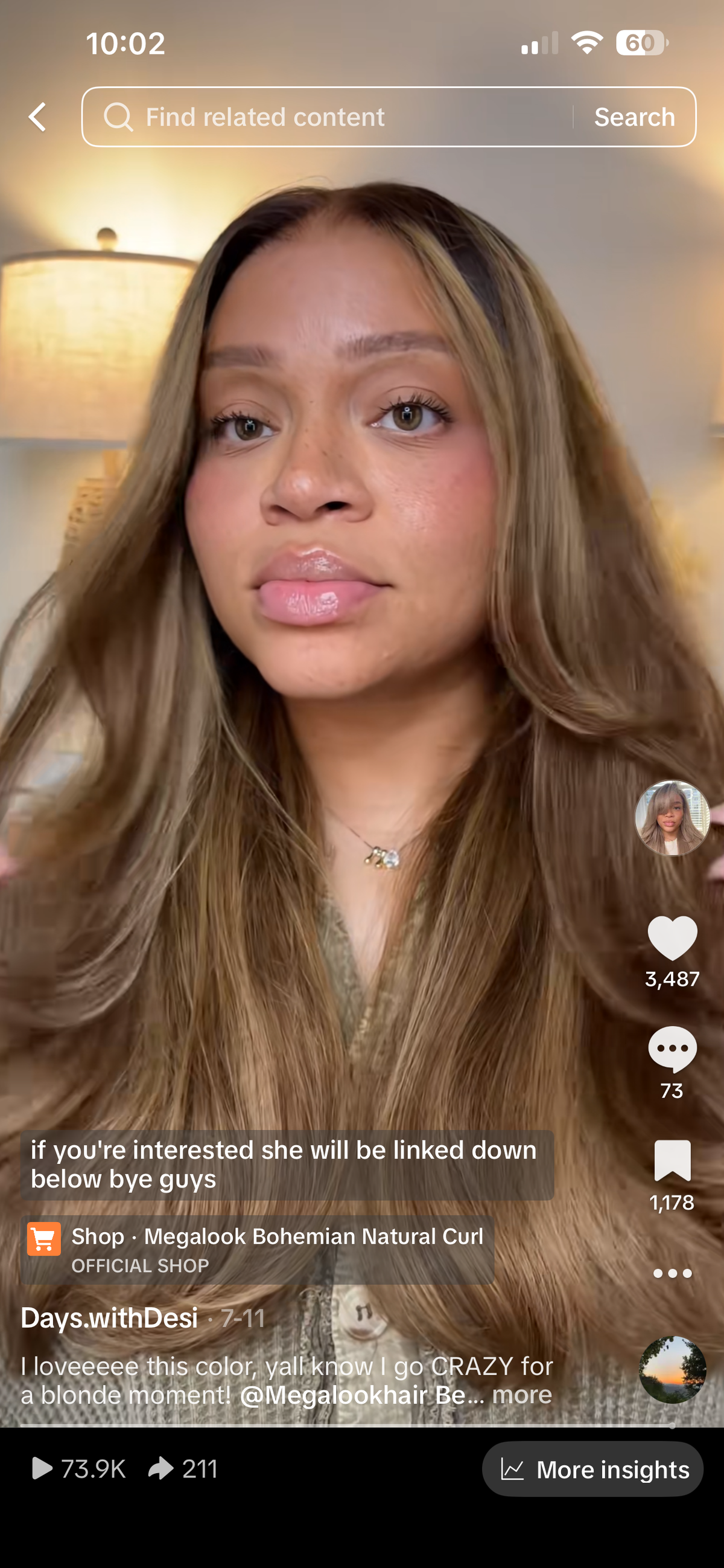 Megalook 13x6 transparent lace frontal unit 24” (natural state is wavy)