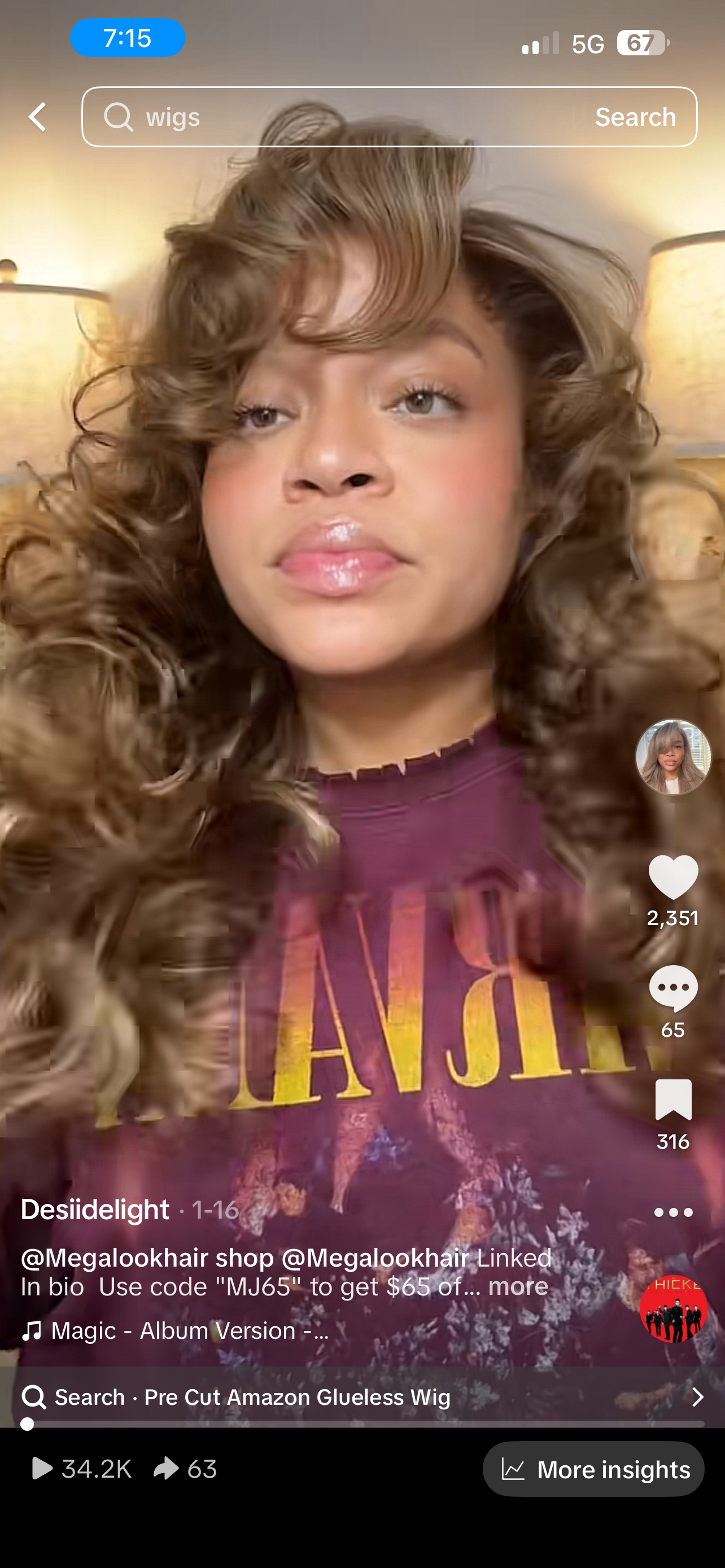 Megalook hair 13x6 transparent lace frontal unit 24” (heavy layers cut)