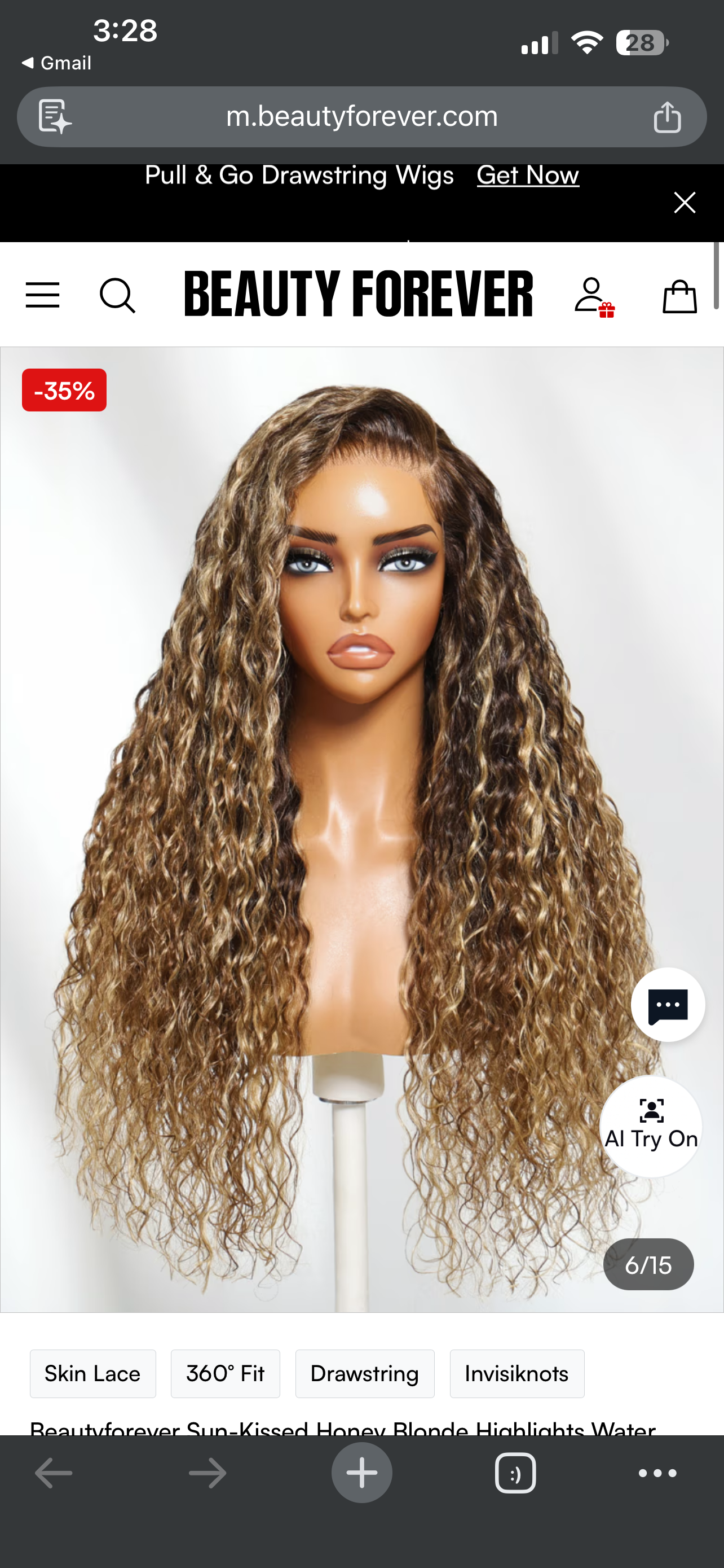 Beauty forever 13x4 24” water wave unit never worn